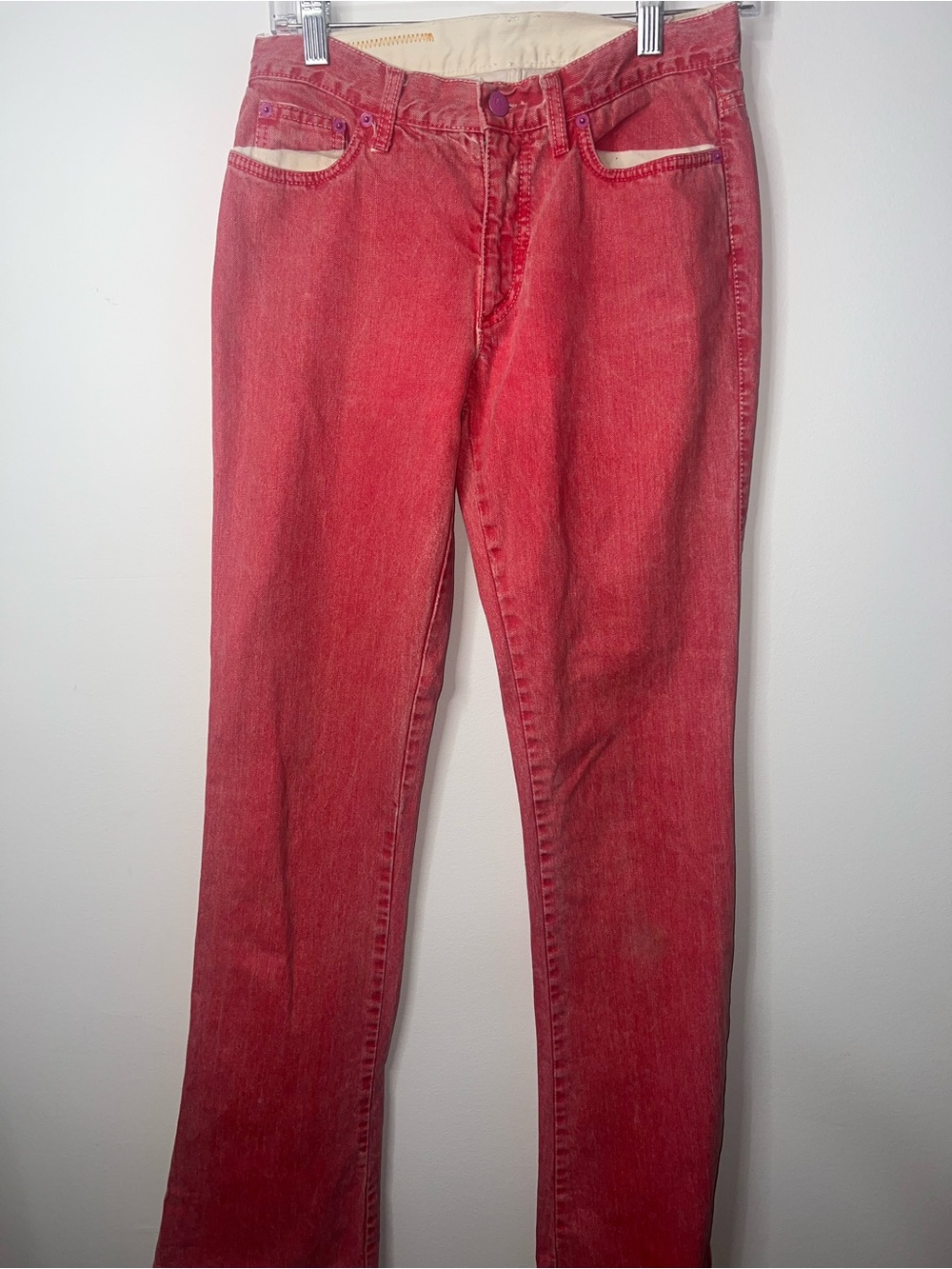 Etro Milano Straight-Leg Women’s Jeans in Faded Red